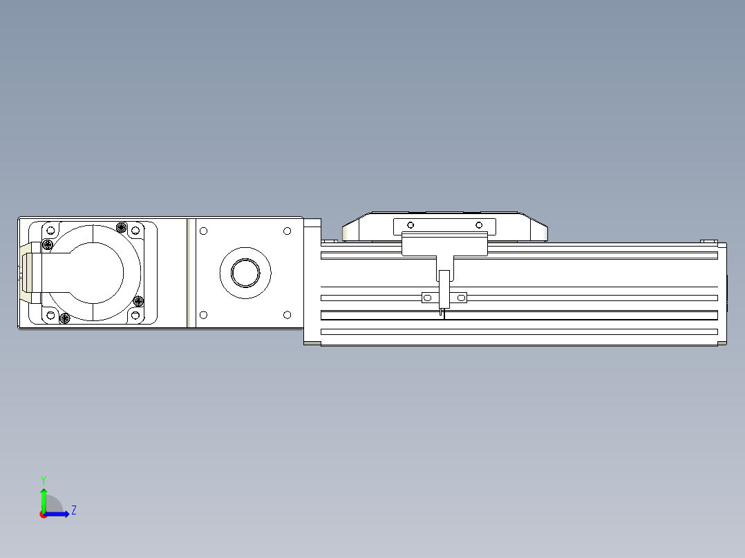 同步带全封闭直线模组TPA-HCB-85D-90-L50-ML-Y-P20-N3左视图