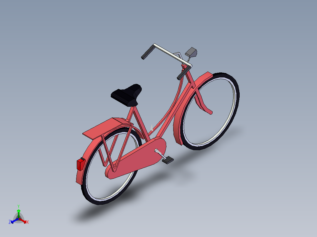 5---女士自行车STEP三维图纸模型设计图纸正等轴测图