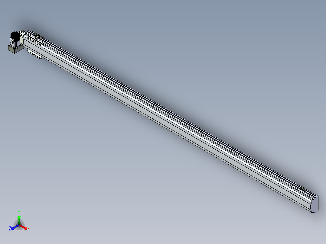 同步带滑台-半封闭B13H-L45-S2700-LU-P40-D3正等轴测图