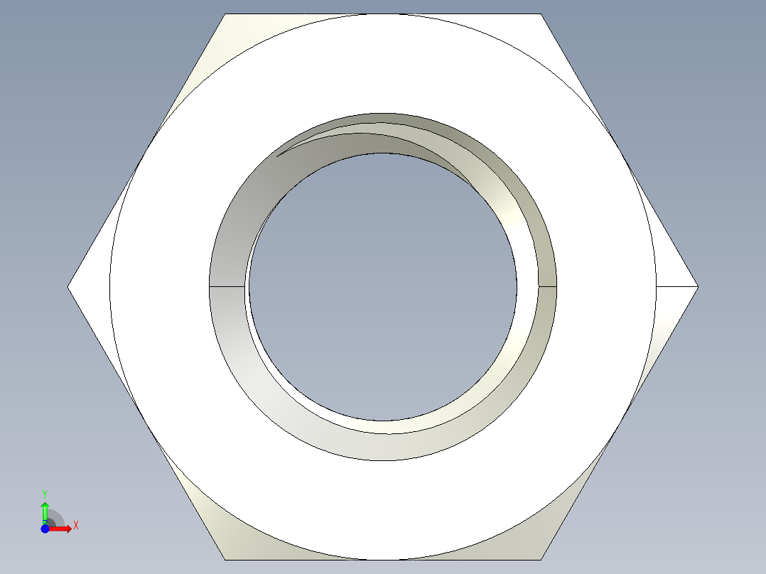 DIN 934 螺母-M8 Nut.STEP前视图