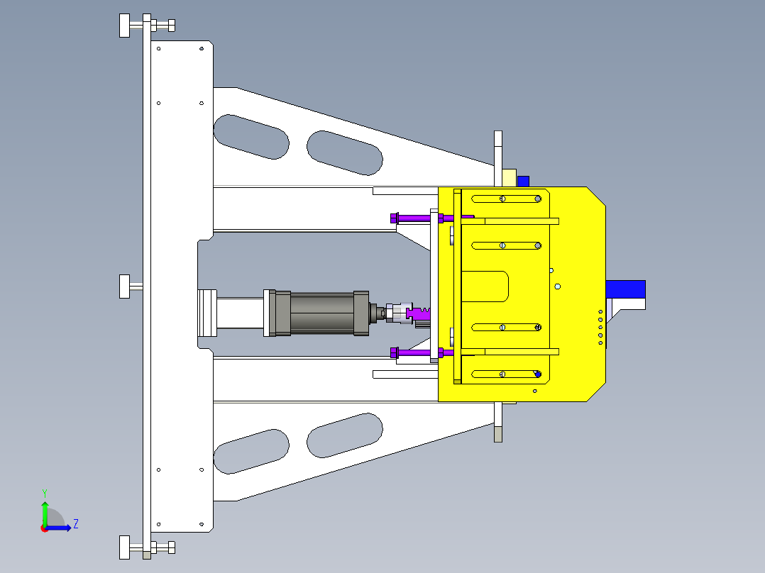 主机架焊接变位机左视图
