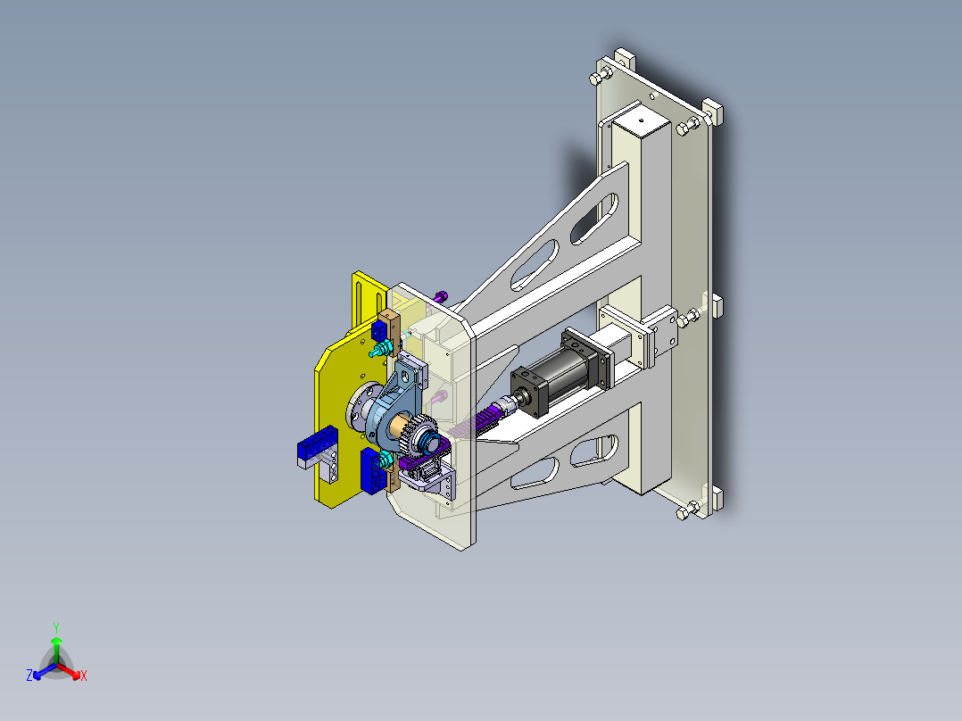 主机架焊接变位机正等轴测图