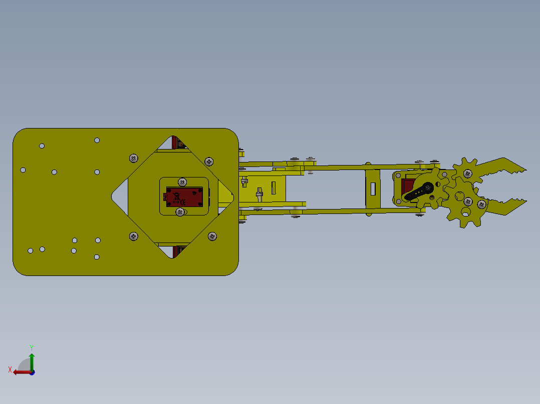 四自由度机器人后视图