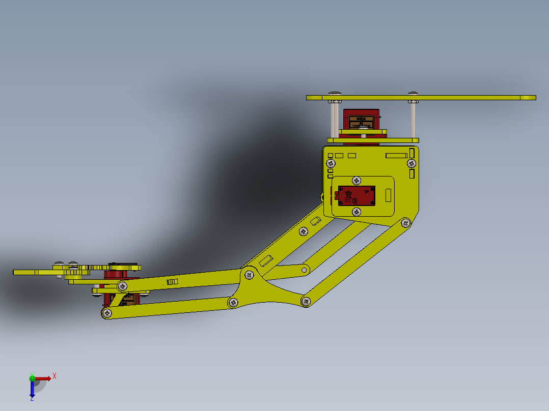 四自由度机器人俯视图