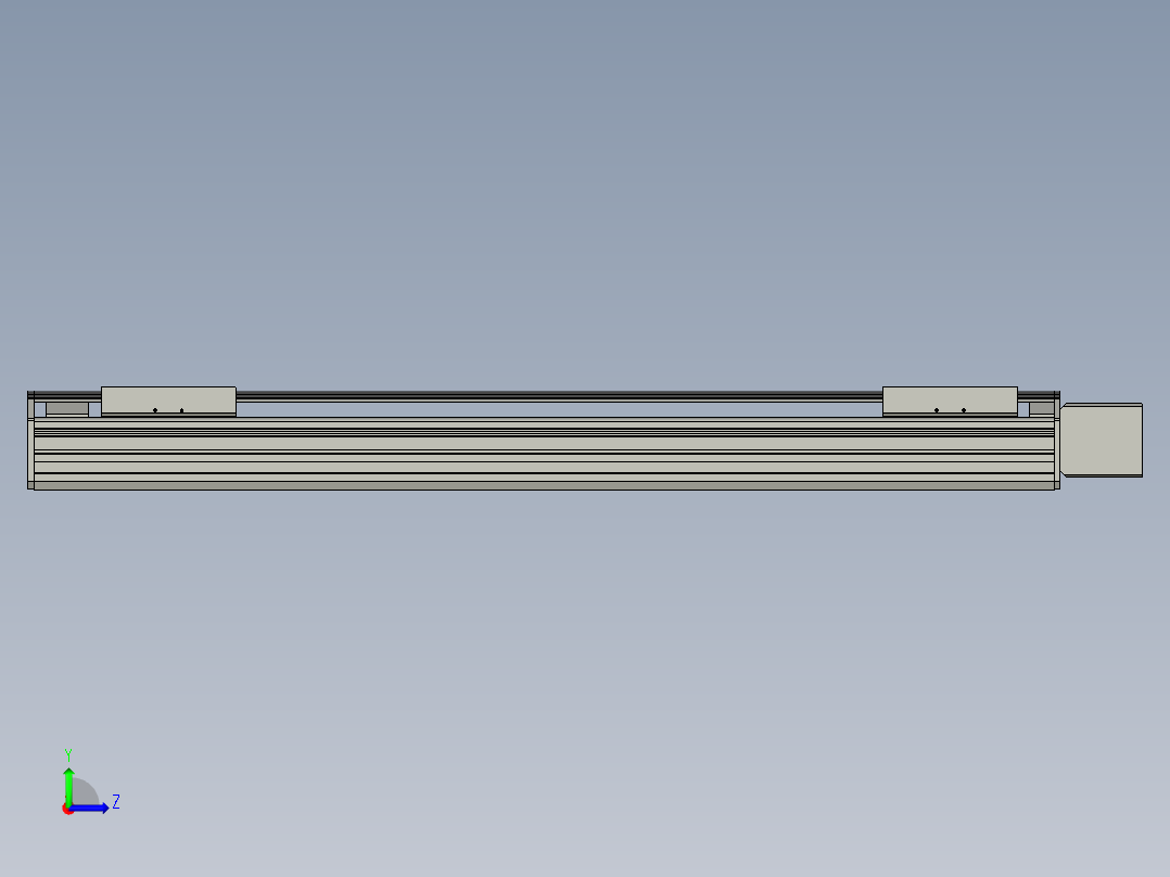 直线模组WG-LHB12-S600-L(B)设计图纸左视图
