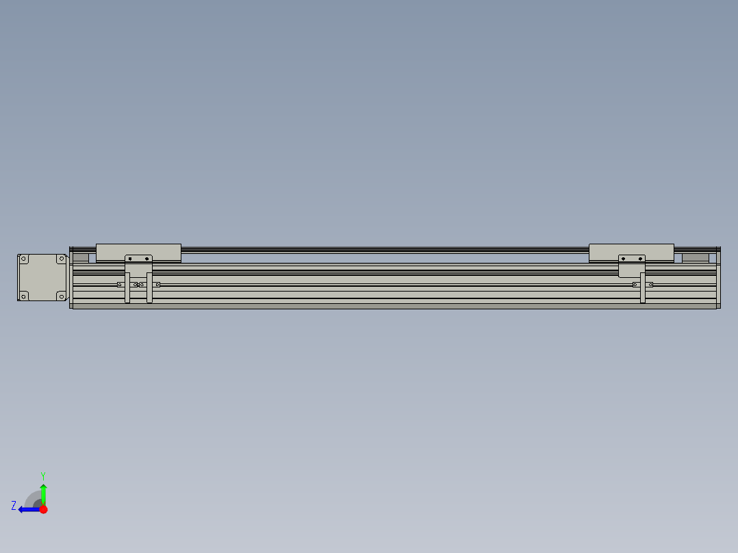 直线模组WG-LHB12-S600-L(B)设计图纸右视图
