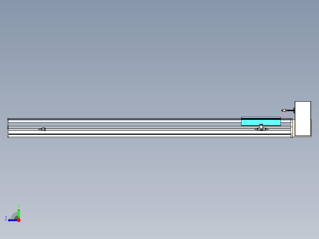 同步带滑台-半封闭B22H-L100-C-S1250-RU-P75-D3-N5右视图