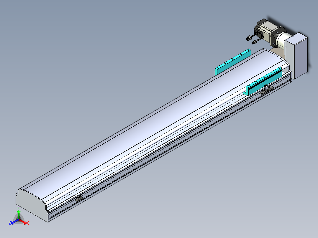 同步带滑台-半封闭B22H-L100-C-S1250-RU-P75-D3-N5正等轴测图