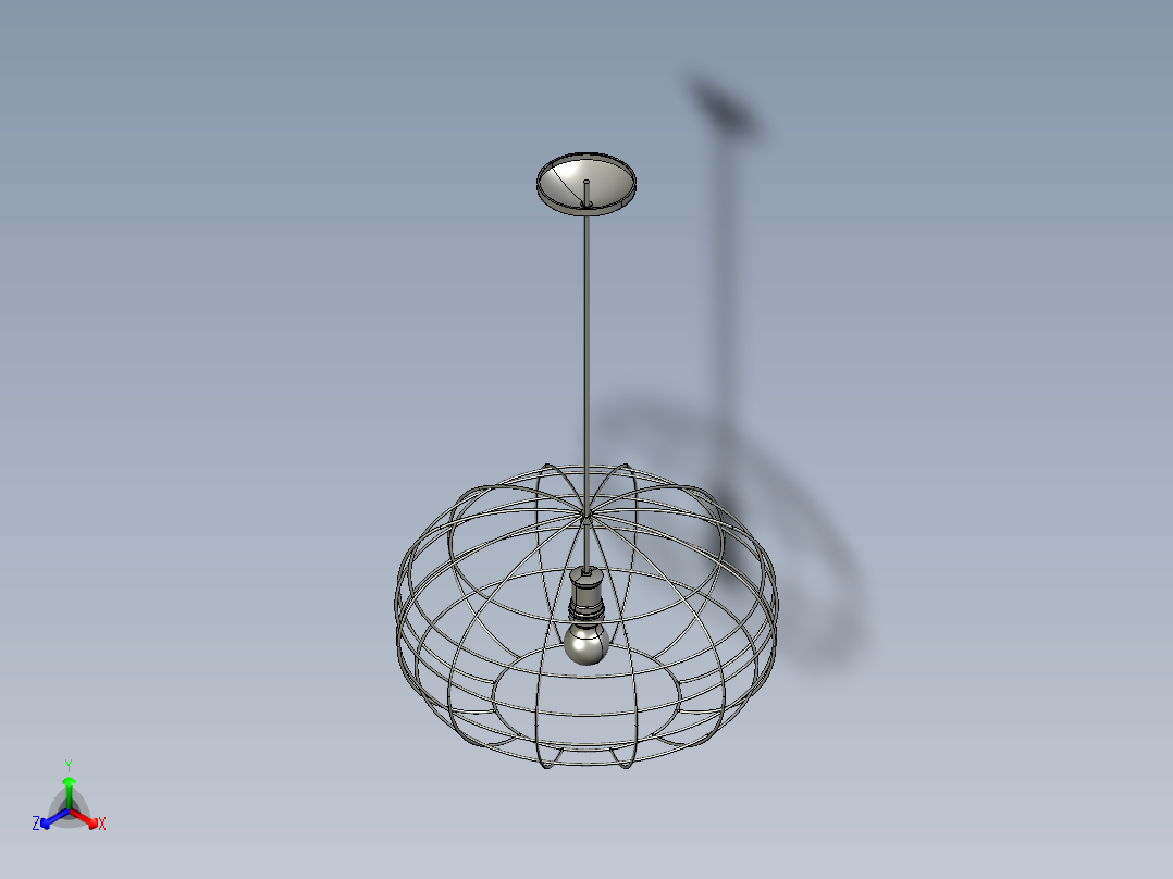 复古吊灯5正等轴测图