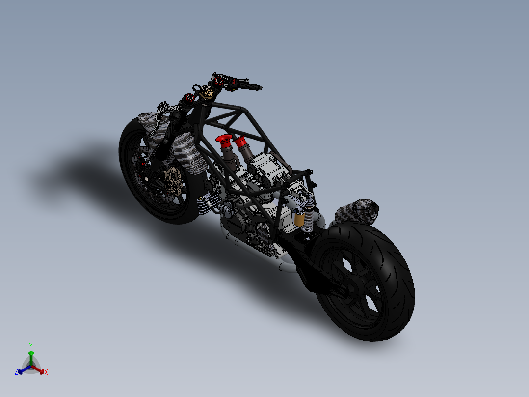 摩托车4正等轴测图