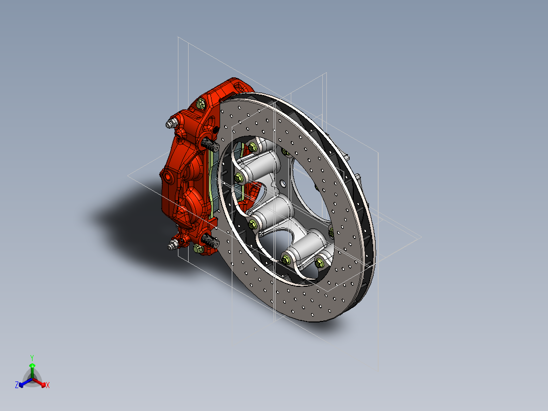 制动器 (36)正等轴测图
