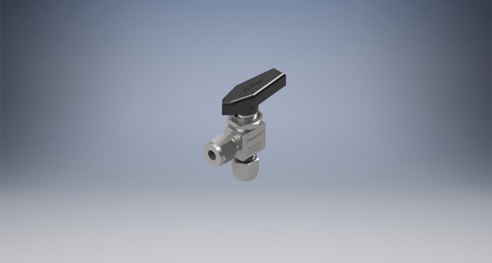 不锈钢单件40G系列角阀，0.35 Cv，1-4英寸。世伟洛克卡套管接头