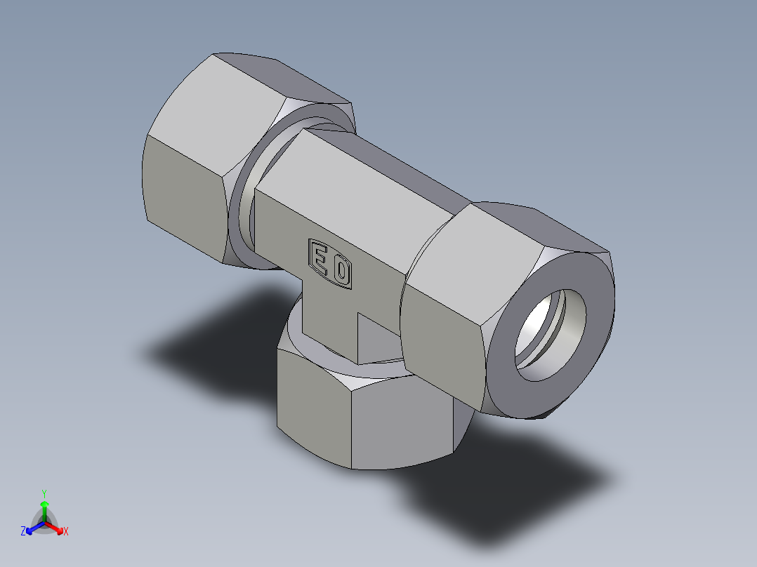 卡套式工业通用硬管接头EO_Swivel_nut_branch_tee_ET20ZS71