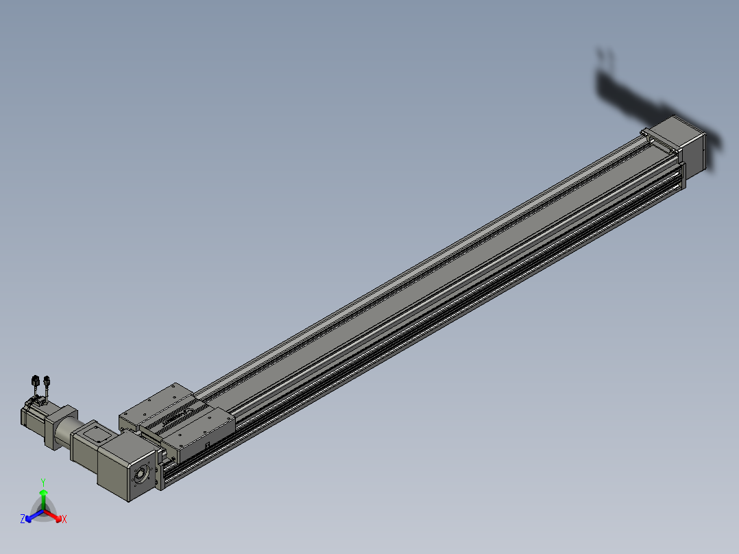 威洛博直线电机模组EB16-L208-S1650-R-ZP75-MS3-5K正等轴测图