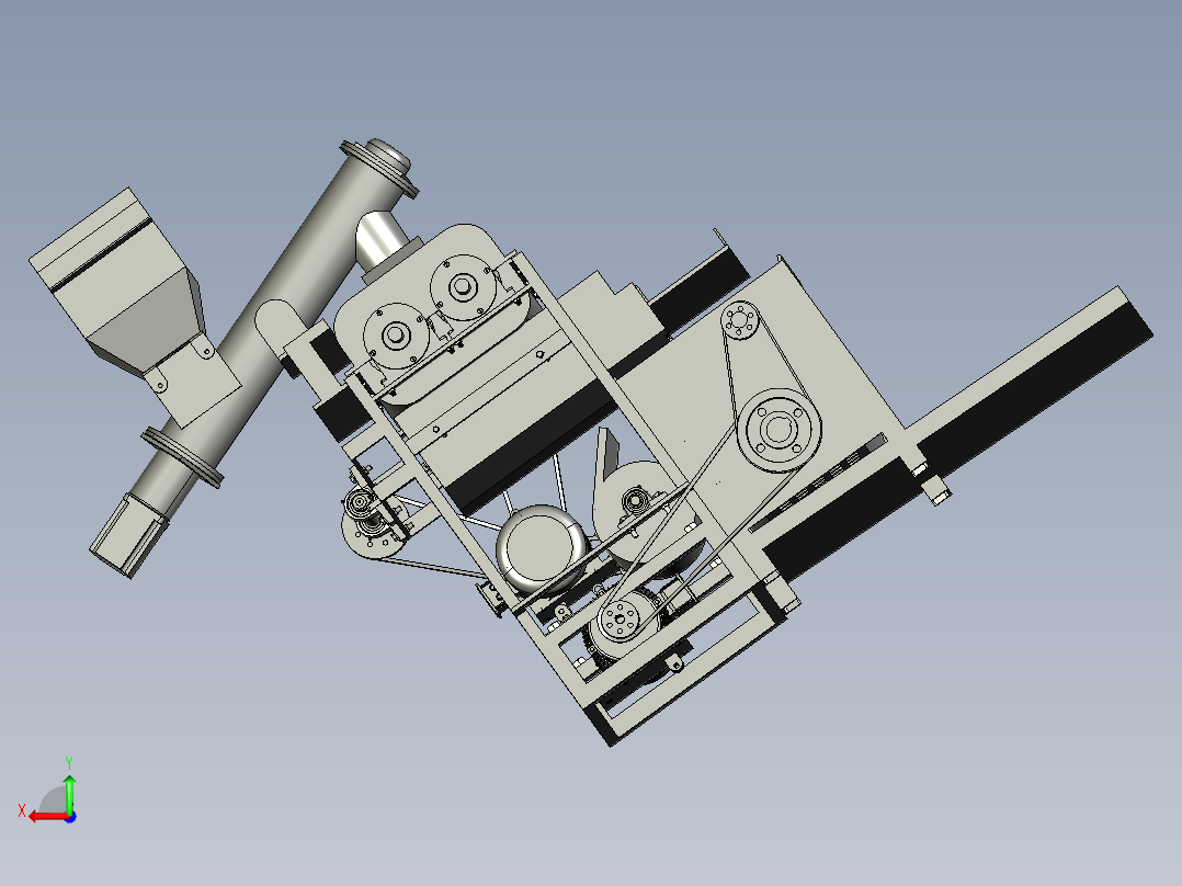 板栗脱蓬去壳一体机 装配体04-10后视图