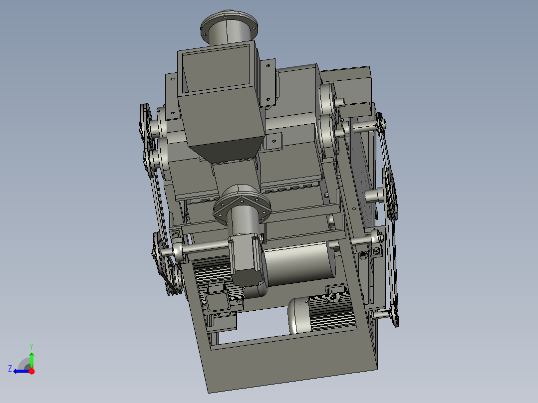 板栗脱蓬去壳一体机 装配体04-10右视图