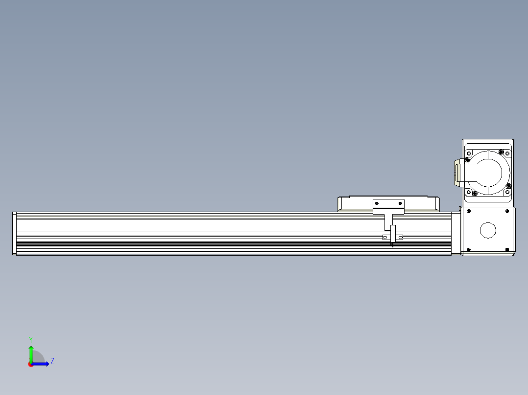 同步带全封闭直线模组TPA-HCB-105D-90-L350-RU-Y-P20-N3左视图