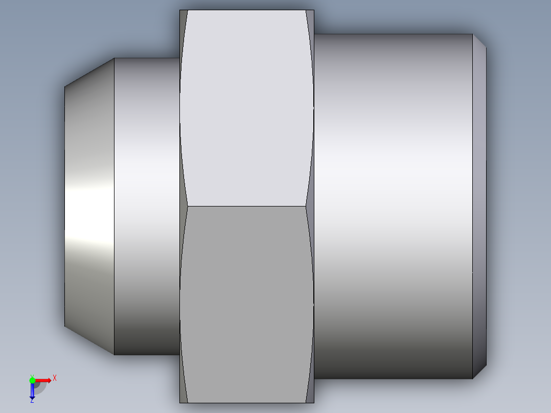 卡套式工业通用硬管接头EO_Weld_connector_AS25SX俯视图