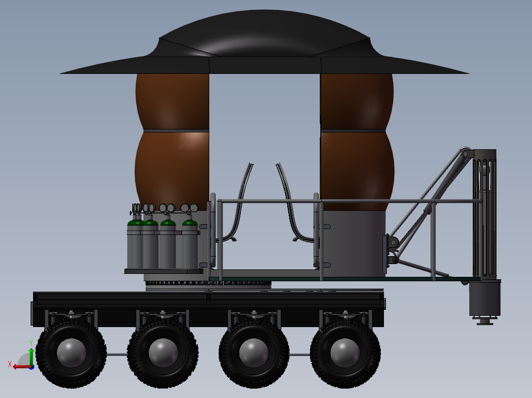 月球侦察车后视图