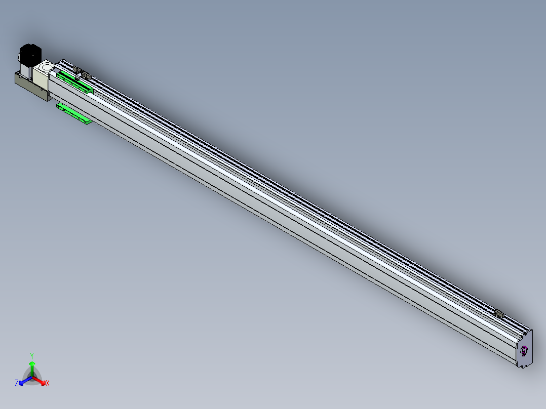 同步带滑台-半封闭B13H-L45-S1900-L-P40-D3正等轴测图