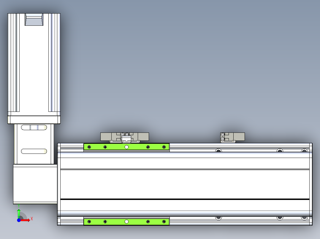 同步带滑台-半封闭B13-L90-S150-R-Z86-D3前视图