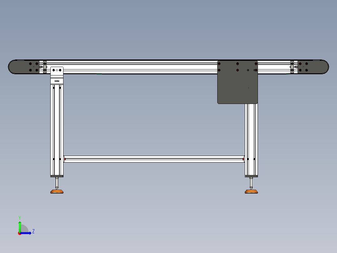 LE-XC4080-中间驱动重载皮带线-负载200kg左视图