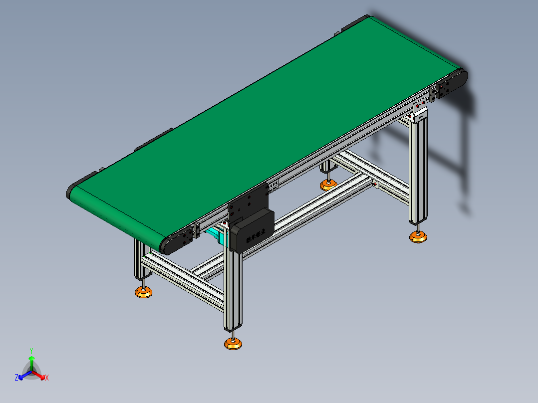 LE-XC4080-中间驱动重载皮带线-负载200kg正等轴测图
