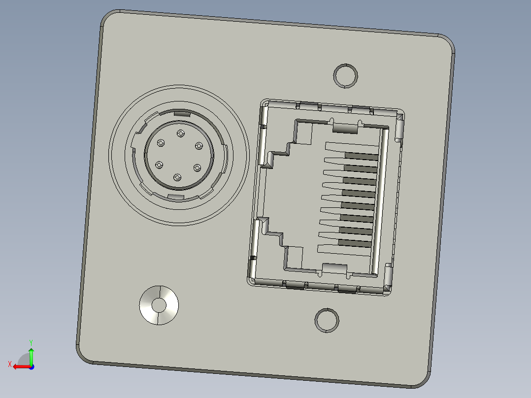 大恒相机镜头Daheng_ME2S-G-P_3D_Drawing多系列图纸后视图