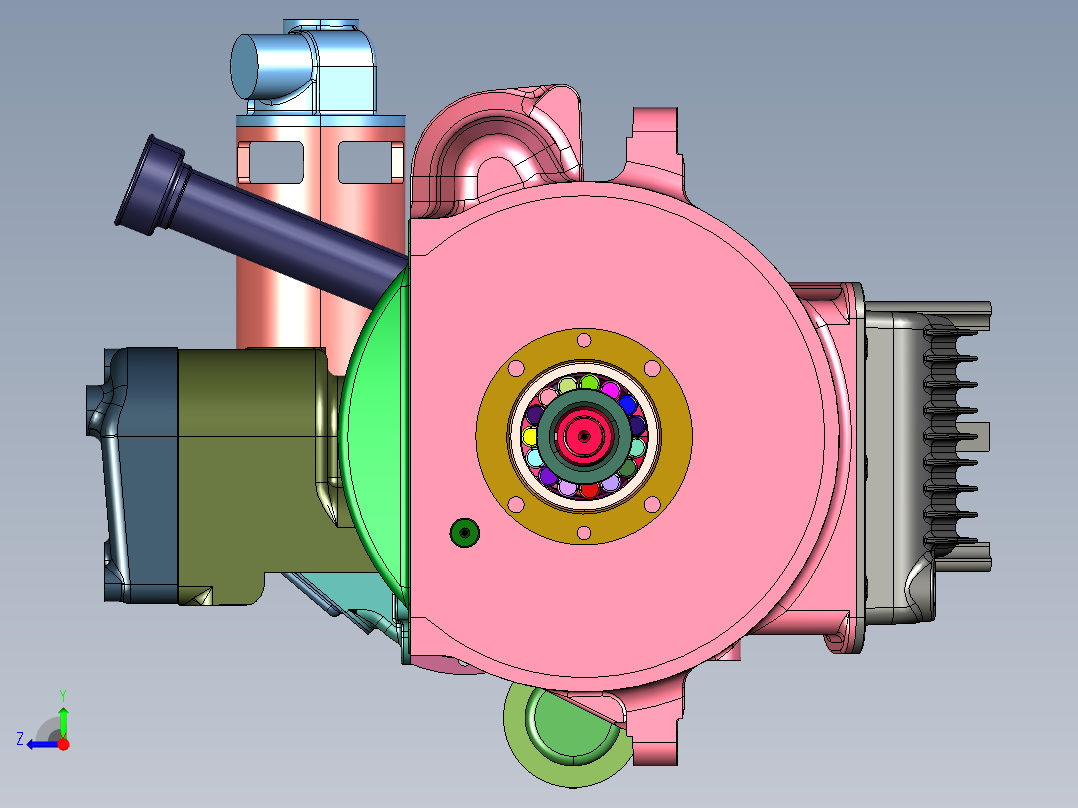 老爷车奥斯汀4缸发动机右视图