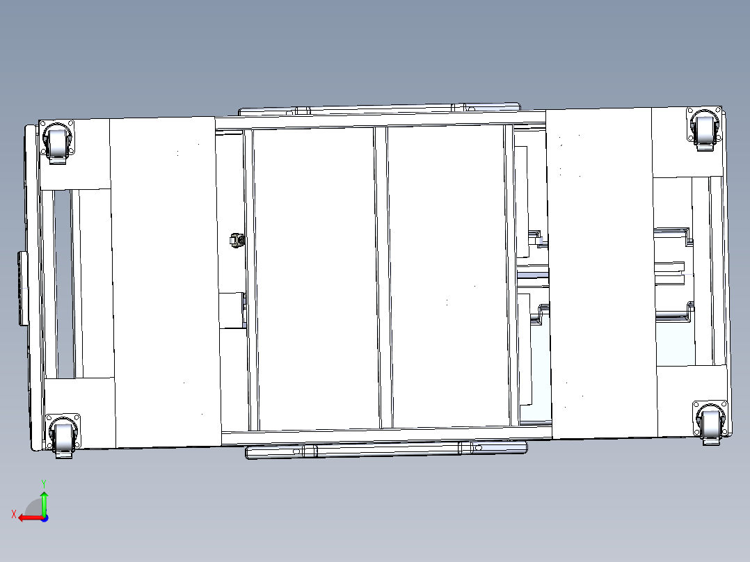 自动病床建模三维模型后视图