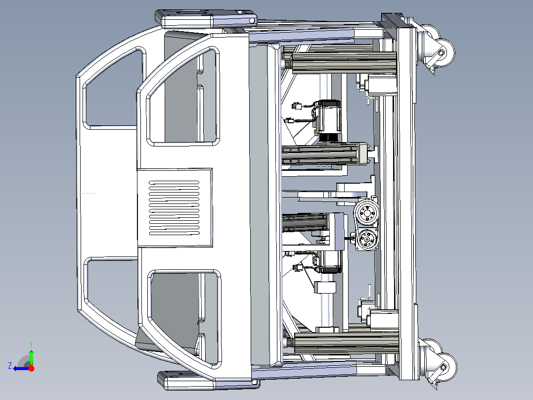 自动病床建模三维模型右视图