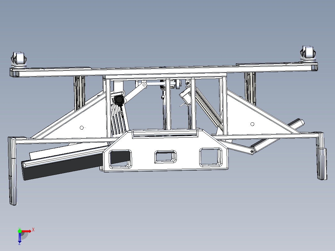 自动病床建模三维模型俯视图