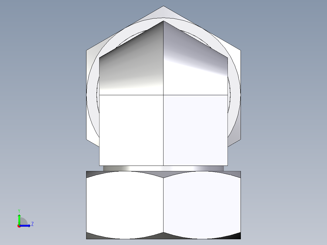 卡套式工业通用硬管接头EO_Swivel_nut_elbow_EW42ZL71左视图