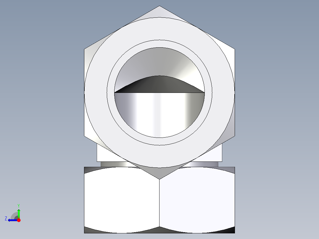 卡套式工业通用硬管接头EO_Swivel_nut_elbow_EW42ZL71右视图