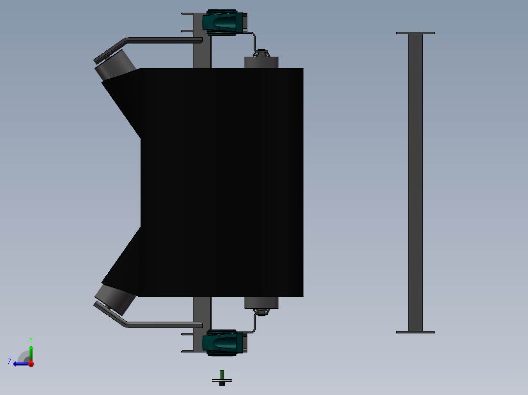 辊式输送机模型设计337598右视图