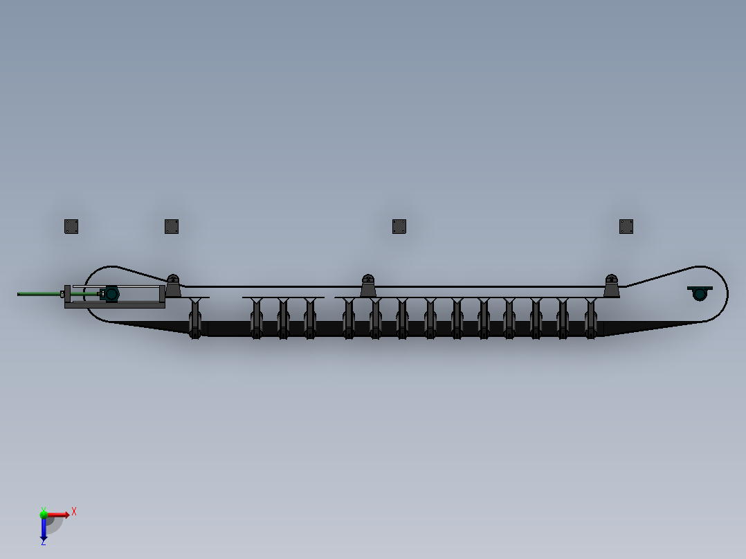辊式输送机模型设计337598俯视图