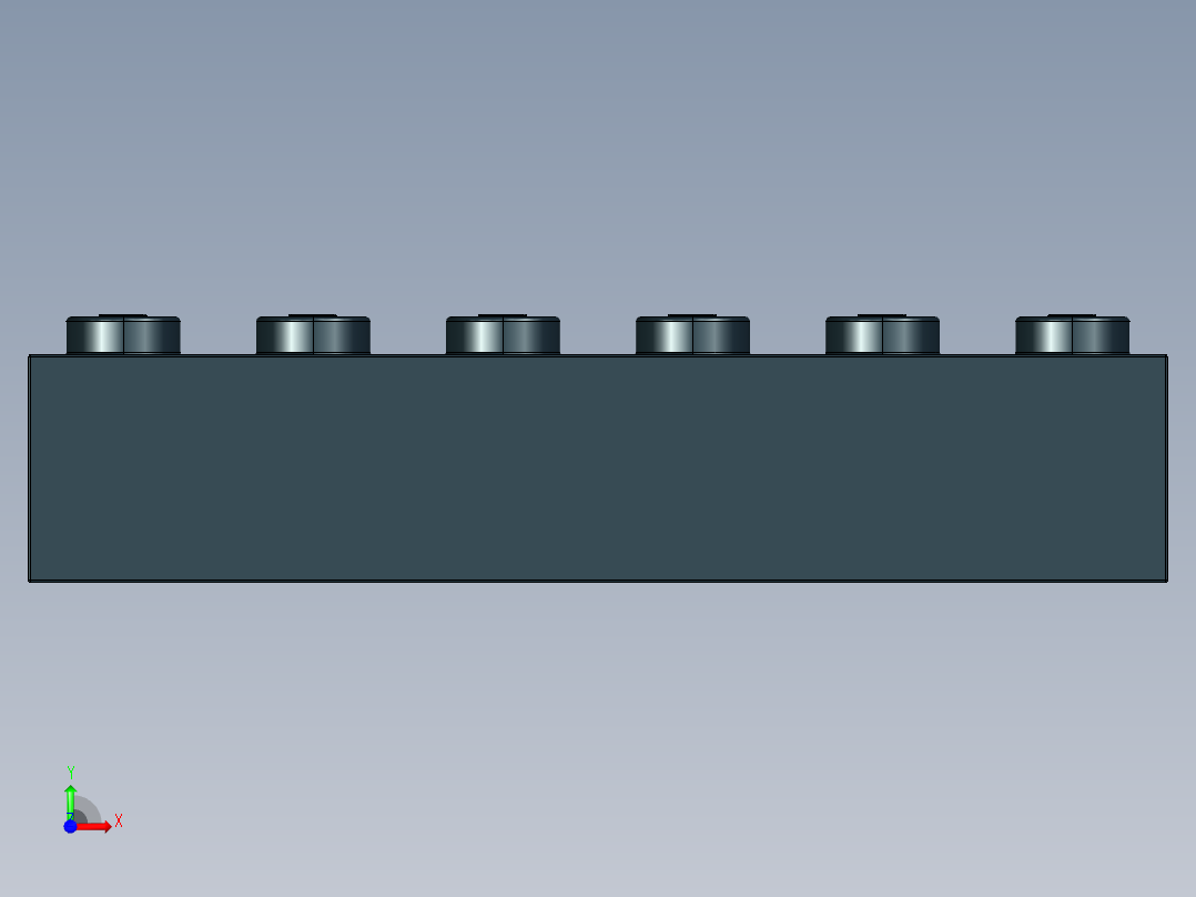 乐高套装 4421基本积木-300926 Black Brick 1 x 6.STEP前视图