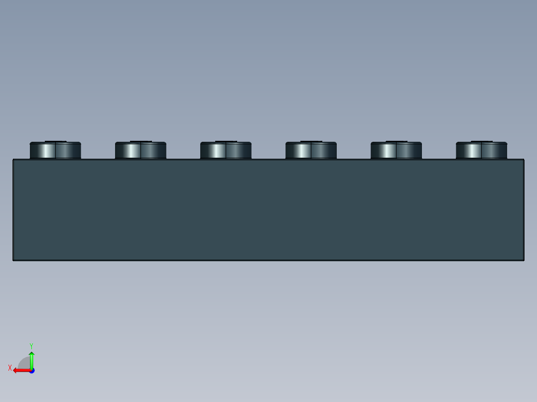 乐高套装 4421基本积木-300926 Black Brick 1 x 6.STEP后视图