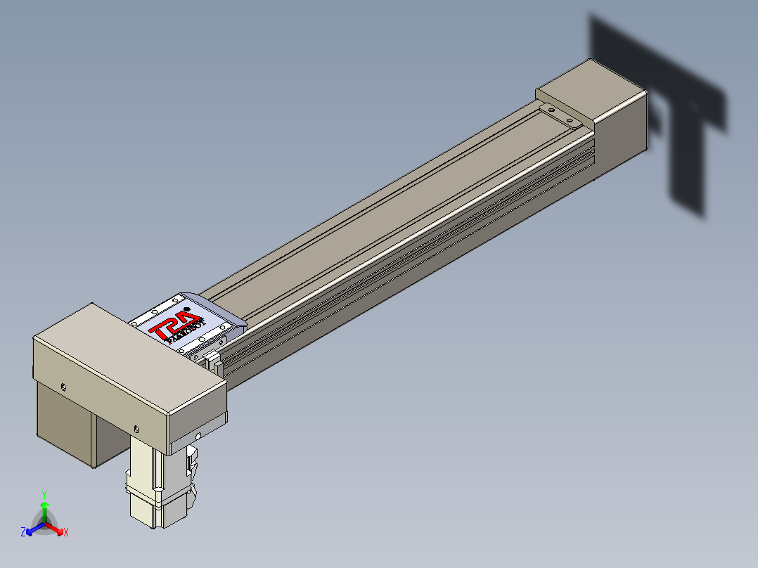 同步带全封闭直线模组TPA-HCB-65S-90-L350-MR-Y-P10-N3正等轴测图