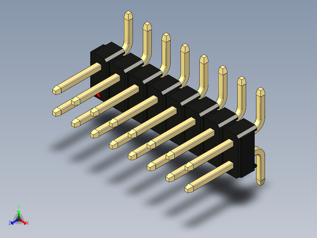 彩色公排针 100mil 2.54mm 系列-DS1022_black_16p_100mil_TypeSMT_rev1.0