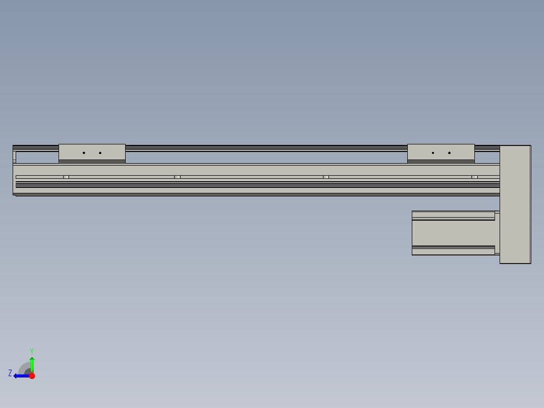 直线模组LHAT10-CA-S450-D-C3设计图纸右视图