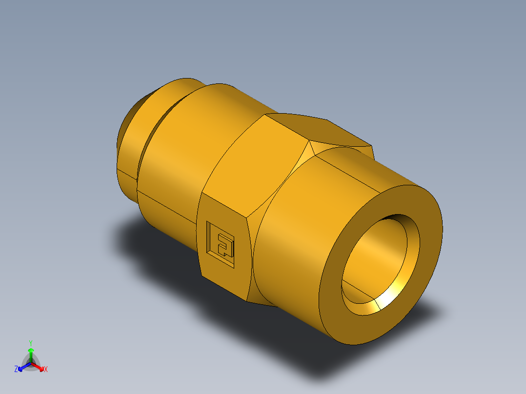 扩口式工业通用硬管接头Female Connector 46F-6-4正等轴测图
