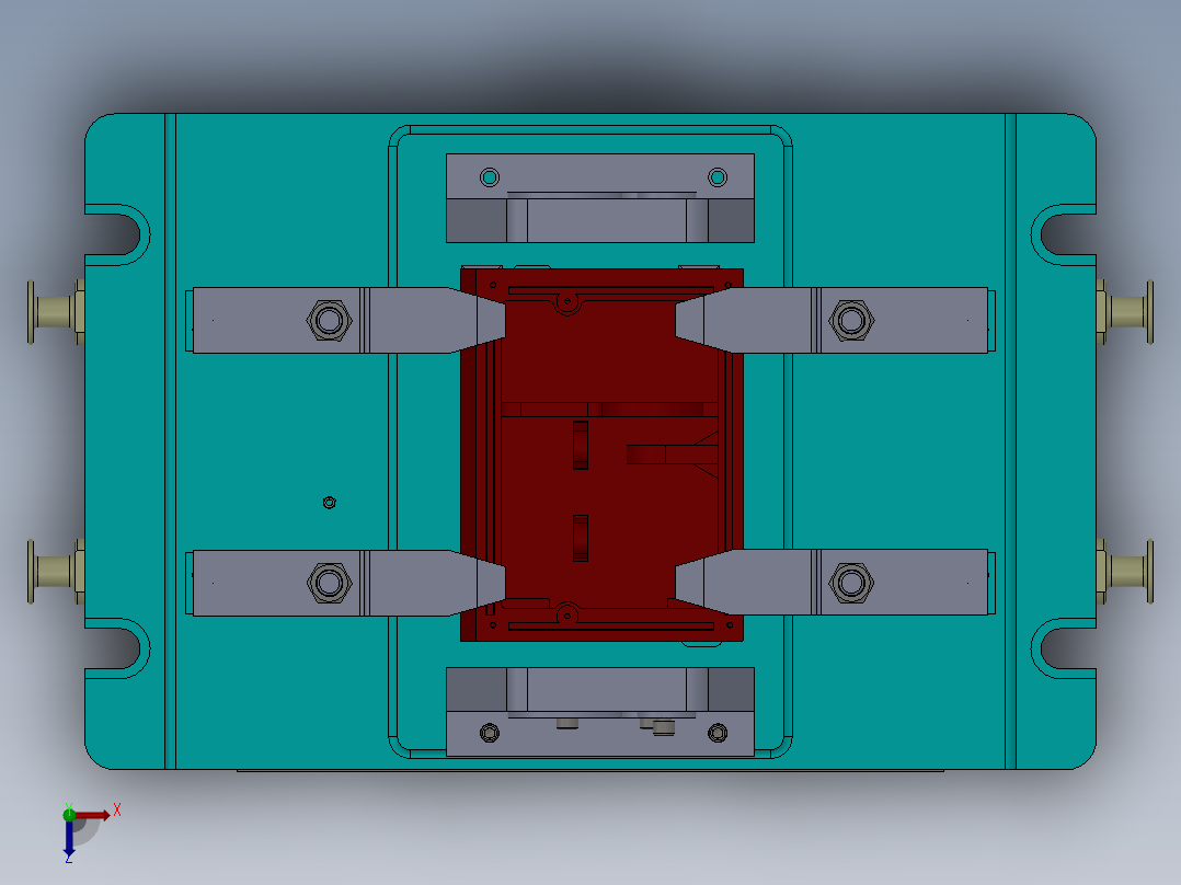 箱体加工工艺及专用夹具设计【三维建模+CAD图+全套卡片】俯视图