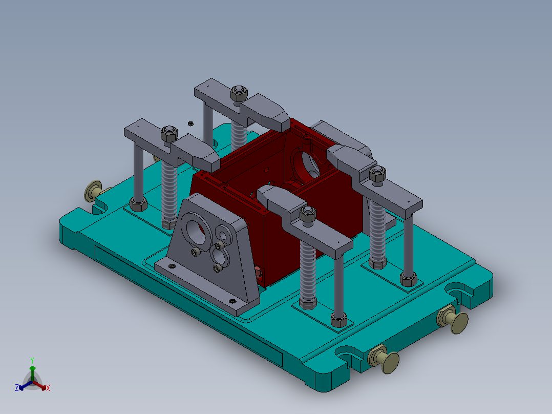 箱体加工工艺及专用夹具设计【三维建模+CAD图+全套卡片】正等轴测图