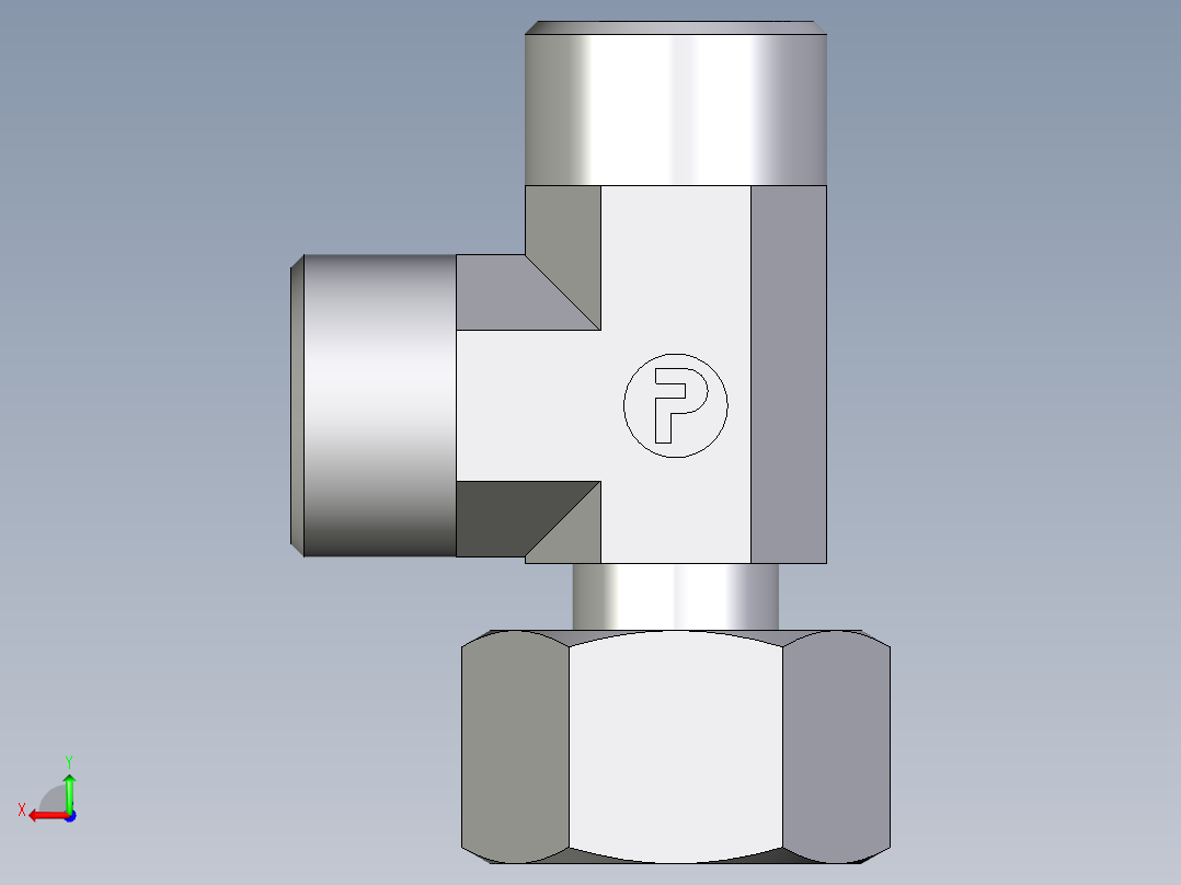 卡套式工业通用硬管接头EO_Standpipe_run_tee_EVL15LOMD71后视图