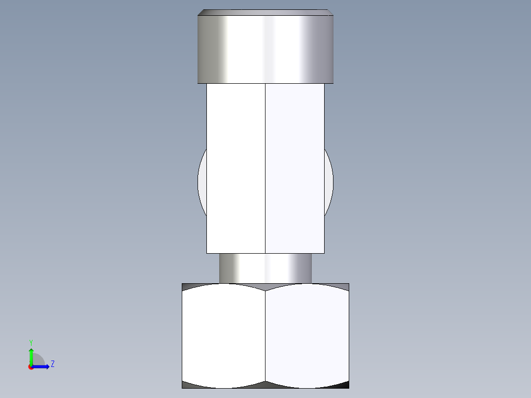 卡套式工业通用硬管接头EO_Standpipe_run_tee_EVL15LOMD71左视图