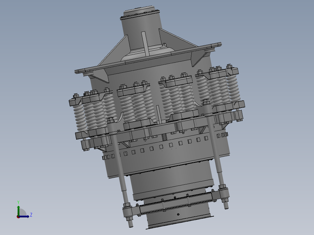 矿山用圆锥式破碎机设计【三维SW模型+CAD图纸+说明书】左视图