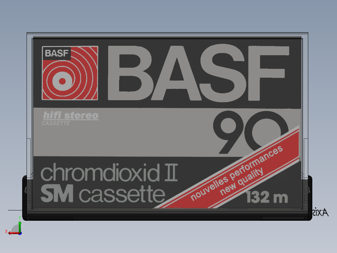 盒式录音带盒后视图