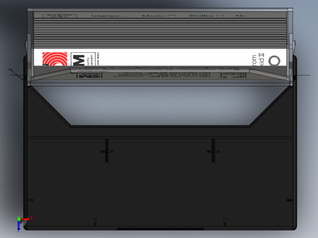 盒式录音带盒俯视图