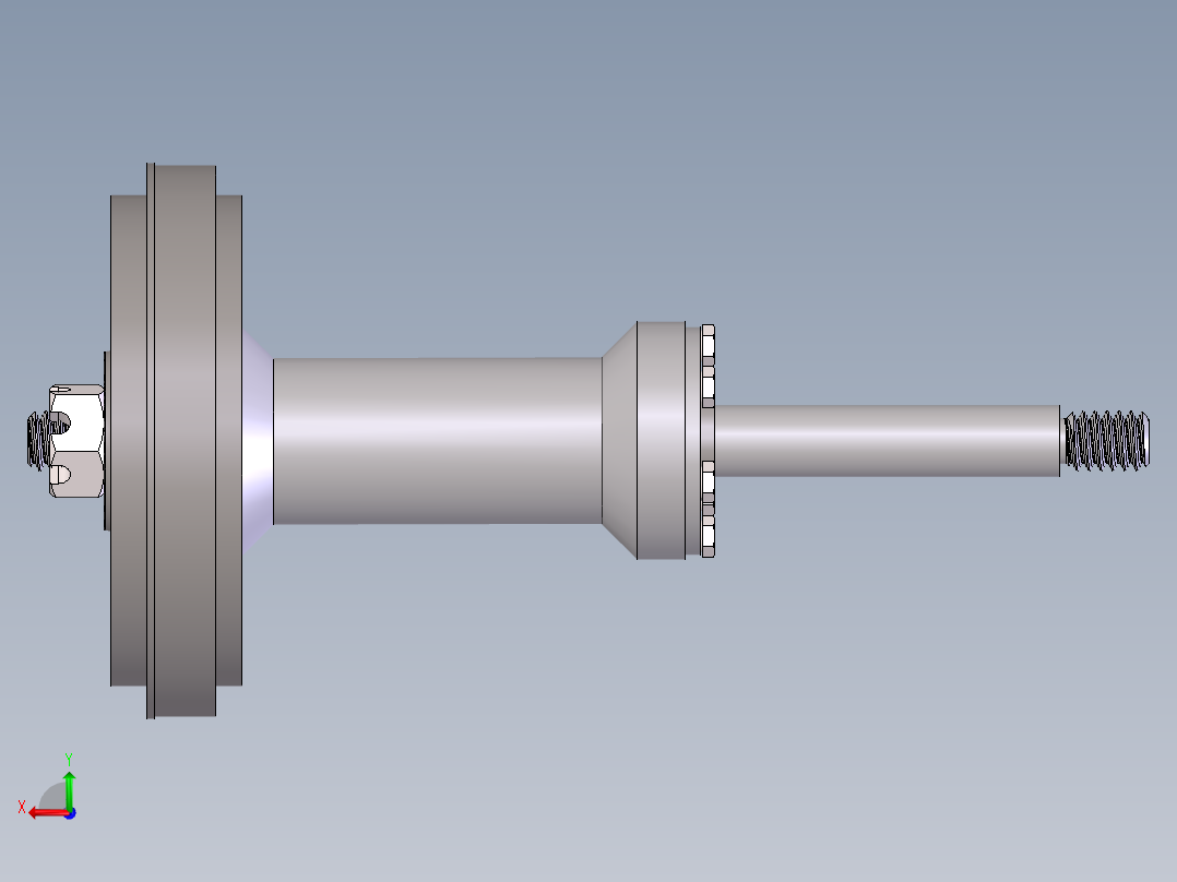 航空涡轮转子发动机机构后视图